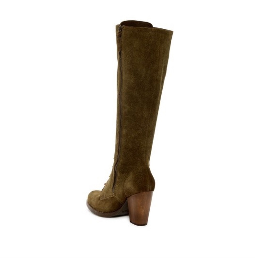 Moss Genuine Leather Lace Up Heeled Military Boot - Picture 13 of 14